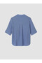 Özmarka New Season Purple Shirt Collar Textured Oversize Blouse - 7