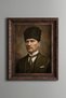 Ataturk Portrait - Vintage Patterned Painting - Thick Model