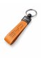 Byd Leather Keychain Brown with Car Logo Auto Key Accessory Stylish Design with Metal Ring - 2