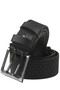 Black 100% Genuine Leather Men's Sports Belt with Double Tongue Sport Buckle, Easy to Shorten 2602679