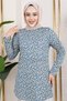Patterned Hijab Tunic İndi̇go - 3