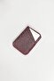 Purple Genuine Leather Card Holder with Shawl Pattern, Slim, Small Card Holder with Capacity for 6-8 Cards - 2