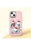 iPhone 15 Plus Compatible Case with Camera Protector Pink Silicone Couple Phone Case with Kitty Pattern