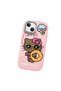 iPhone 15 Plus Compatible Case with Camera Protector Pink Silicone Couple Phone Case with Kitty Pattern - 3