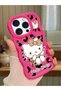 iPhone 15 Pro Max Compatible Case Camera Protector Red Silicone Couple Phone Case Kitty Pattern