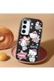 Samsung Galaxy S23 Compatible Case with Camera Protection Black Silicone Couple Phone Case with Kitty Pattern - 2