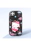 Realme C21Y Compatible Case Camera Protector Black Silicone Couple Phone Case with Kitty Pattern