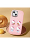 iPhone 14 Plus Compatible Case with Camera Protector Pink Silicone Couple Phone Case with Kitty Pattern - 2