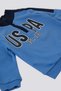 U.S. Polo Assn Blue Zipper Stand Collar Baby Set of 2 - 2
