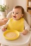 Baby Food Plate and Spoon Set Bpa-Free Suitable for Food Contact Microwave Compatible Heat Resistant Yellow Color - 3