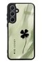 Samsung A35 Glossy Phone Case with Sage Lucky Clover Design