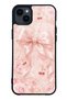 iPhone 14 Plus Glossy Phone Case with Cherry Blush Bow Design