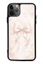 iPhone 11 Pro Max Glossy Phone Case with Blush Pearl Bow Design