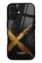 iPhone 16 Golden Leopard X Design Glossy Phone Case