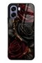 Oppo A6T Glossy Phone Case with Obsidian Crimson Rose Design