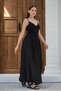 Black Women's Patterned Elastic Waist Maxi Skirt Comfortable Fit Long Skirt - 7