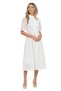 Rochie albă brodată din bumbac Denisa - 2