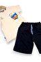 Boys' Summer Embroidered T-Shirt and Shorts Set for Ages 2-3-4-5-6, 2-Piece Top and Bottom Set - 5