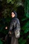 Petra Nazende Patterned Shawl - Gray Black - 3