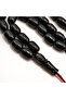 German Misik Rosary 33 Beads 10x14mm Jet Black Barrel Prayer Beads 41.5g Red Cord Tassel - 2