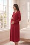 Viscose Lace Detailed Maternity Nightgown with Dressing Gown, Buttoned Maternity Nightgown, Set of 2 for Pregnant Women - 2