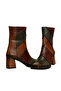 Tan Leather Combination Women's Heeled Boots - 3