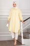 Self-Paillette Lace-Up Long Shirt Tunic Yellow - 3