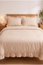 Vintage Ruffled Double Duvet Cover Set |   100% Cotton Small Checkered Gingham Patterned |   200X220 cm Duvet Cover, 2 Pieces of 50X70 cm Pillowcases and Fitted Sheet - 5