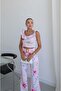 Pink Caren Floral Blouse and Pants Set - 8