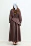 Ahel-Tie Collar Detailed Dacron Skirt Suit - 7
