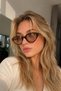 Bessnude Women's Leopard Patterned Nude Glass Cat Eye Sunglasses with Uv400 Protection Vintage Old Money Premium Sunglasses - 2