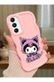 Samsung Galaxy A24 Compatible Case Camera Protector Pink Silicone Couple Phone Case Kuromi Pattern