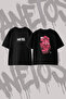 Megan Thee Stallion_18 Design Back Printed Cotton Black Oversize T-Shirt