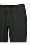 Regular Fit Viscose Blended Fabric Trousers with Pockets and Tie-Waist - 5