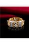 Deyatt Round Cut Cubic Zircon Stone High Polished Iced Lab Created Diamond Wedding Band Eternity Ring for Men and Women - 2