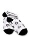 Set of 6 Black-White Figured Women's Socks - Soft Cotton - 4