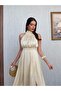 Halter Neck Slit Satin Dress - 2
