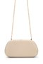 Gold Ring Detailed Faux Leather Women's Evening Dress Bag Sydney Cream - 4