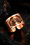 Men's Copper Ring Handmade with Lotus Flower of Life Motif Adjustable Men's Copper Ring