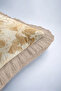Rose Pattern Floral Fringe Pillowcase - Elegant Flower Garden Cream Mink Tassel Throw Pillow Cover - 8