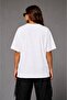 White Oversize Cotton Los Angeles Speed Back Printed Relaxed Fit Unisex T-Shirt - 3