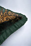 Exotic Leopard Safari Fringe Pillowcase - Wild Jungle Brown Green Tassel Throw Pillow Cover - 8