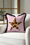 Star Leopard Design Stylish Fringed Pillowcase - Glam Animal Pink Black Tassel Throw Pillow Cover - 2