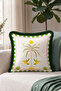 Tropical Palm Bird Exotic Fringe Pillowcase - Paradise Garden Green Tassel Throw Pillow Cover - 4