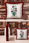 Vintage Floral Elegant Fringed Pillowcase with Border-Ottoman Bohemian Cream Burgundy Tassel Throw Pillow Cover - 7