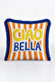 Pop Art Striped Ciao Bella Fringed Pillowcase - Vibrant Beach Blue Navy Tassel Throw Pillow Cover - 2