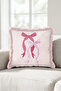 Bowknot Candy Pink Fringed Pillowcase - Romantic Powder Pink Cream Pink Tassel Throw Pillow Cover - 4