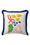 Sea Tropical Coral Design Fringed Pillowcase - Ocean Blue Navy Blue Tassel Throw Pillow Cover - 4