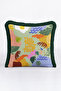 Tropical Leaf Motif Fringed Pillowcase - Abstract Botanical Eclectic Black Tassel Throw Pillow Cover - 7
