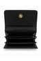 Black Text Patterned Zippered Unisex Wallet - 4
